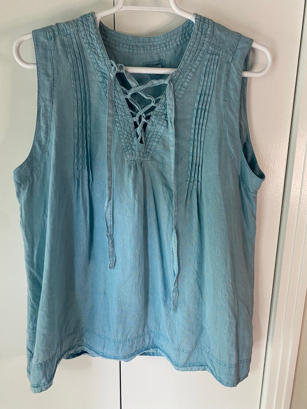 Artisan NY 100% Linen Sleevless Tunic Top Sz XL